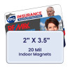 2x3.5 Business Card- Round Corners Indoor Magnets - 20 Mil