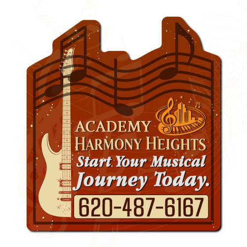 2.25x2.5 Musical Note Shaped Business Card Outdoor Magnets - 30 Mil