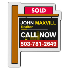 2.25x2.75 Real Estate Sold Sign Shaped Business Card Outdoor Magnets - 30 Mil