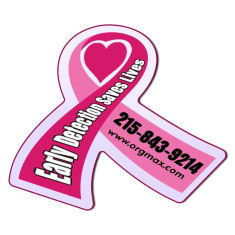 2.69x2.25 Awareness Ribbon Shaped Business Card Outdoor Magnets - 30 Mil