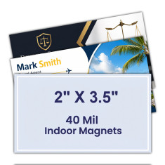 2x3.5 Business Card -  Square Corners Indoor Magnets - 40 Mil