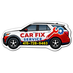 3.79x1.57 SUV Shaped Business Card Indoor Magnets - 30 Mil