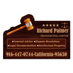 3x2 Gavel Shaped Business Card Indoor Magnets - 20 Mil