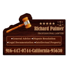 3x2 Gavel Shaped Business Card Indoor Magnets - 40 Mil