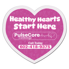 2.37x2.12 Heart Shaped Business Card Indoor Magnets - 20 Mil
