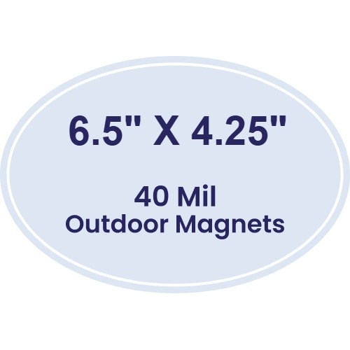 6.5x4.25 Outdoor Oval Magnets - 40 Mil