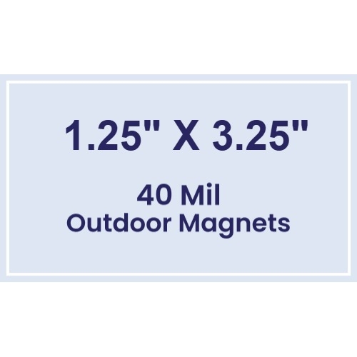 Magnet - 1.25x3.25 Square Corners - 40 Mil - Outdoor Safe
