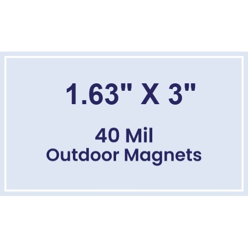 Magnet - 1.63x3 Square Corners - 40 Mil - Outdoor Safe