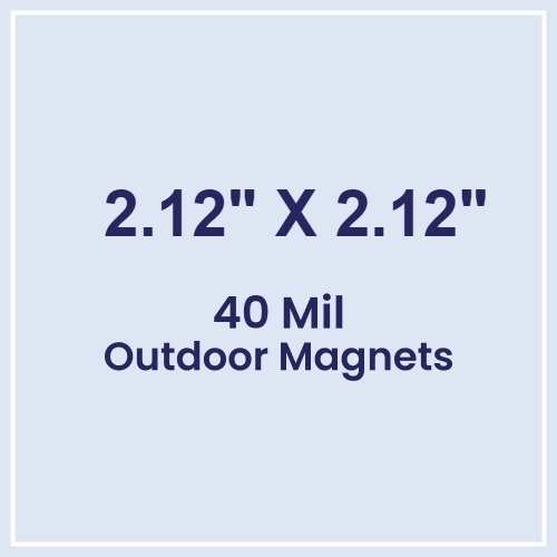 Magnet - 2.12x2.12 Square Corner - 40 Mil - Outdoor Safe