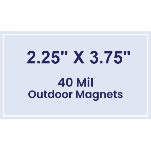 Magnet - 2.25x3.75 Square Corners - 40 Mil - Outdoor Safe
