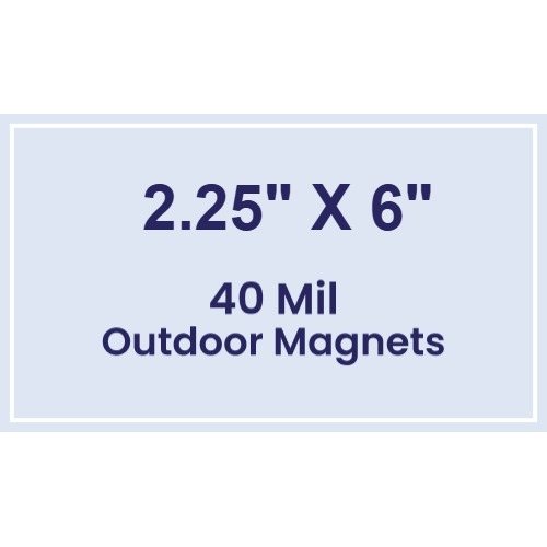 Magnet - 2.25x6 Square Corners - 40 Mil - Outdoor Safe