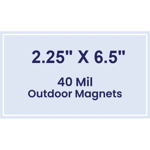 Magnet - 2.25x6.5 Square Corners - 40 Mil - Outdoor Safe