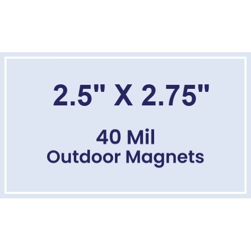 Magnet - 2.5x2.75 Square Corners - 40 Mil - Outdoor Safe