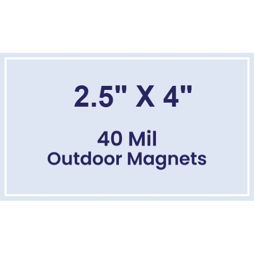 Magnet - 2.5x4 Square Corners - 40 Mil - Outdoor Safe