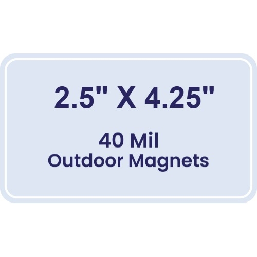 Magnet - 2.5x4.25 Round Corners - 40 Mil - Outdoor Safe