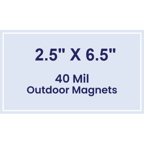 Magnet - 2.5x6.5 Square Corners - 40 Mil - Outdoor Safe