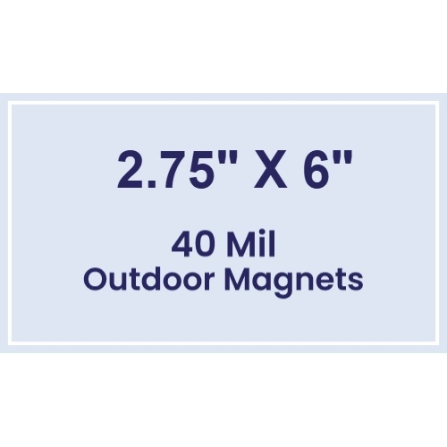 Magnet - 2.75x6 Square Corners - 40 Mil - Outdoor Safe