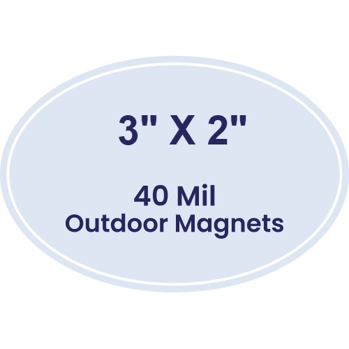 Magnet - 3x2 Oval Shape - 40 Mil - Outdoor Safe