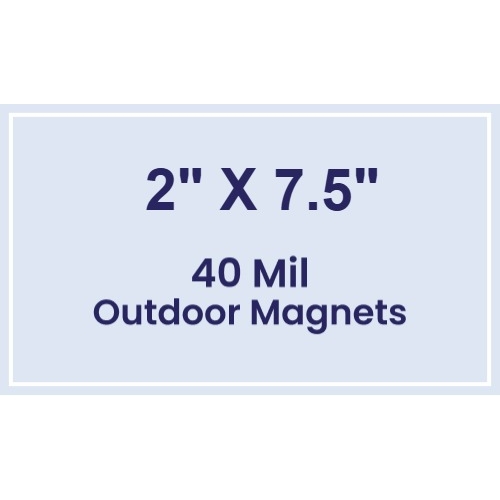 Magnet - 2x7.5 Square Corners - 40 Mil - Outdoor Safe