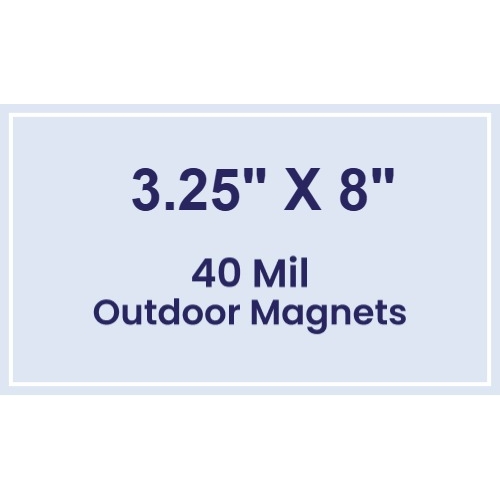 Magnet - 3.25x8 Square Corners - 40 Mil - Outdoor Safe