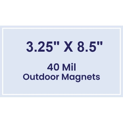 Magnet - 3.25x8.5 Square Corners - 40 Mil - Outdoor Safe
