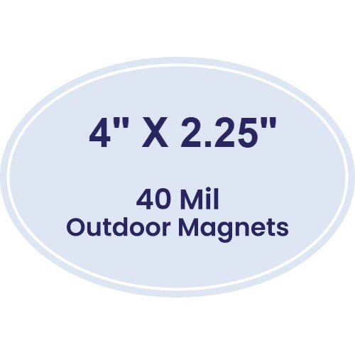 Magnet - Oval Shape (4x2.25) - 40 Mil - Outdoor Safe