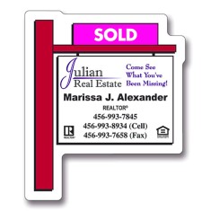 Magnet - Real Estate Sold Sign Shape (2.25x2.75) - 40 Mil - Outdoor Safe