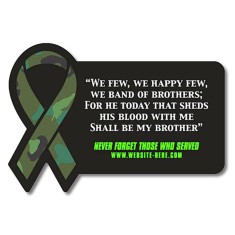Magnet - Rectangle with Awareness Ribbon Side (3.56x2.45) - 40 Mil - Outdoor Safe
