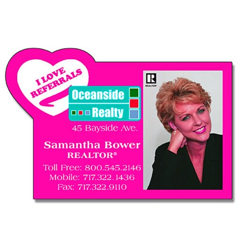 Magnet - Square with Heart Corner Shape (3x2) - 40 Mil