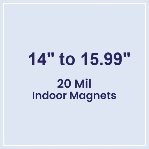 14 to 15.99 Square Inch Custom Die Cut Magnets 20 Mil