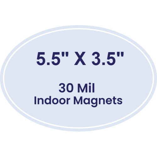 5.5x3.5 Indoor Oval Magnets - 30 Mil