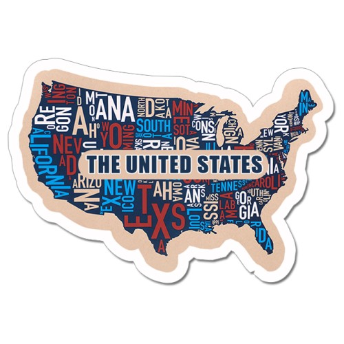 3.5x2.34 United States Shape Political Magnets 20 Mil
