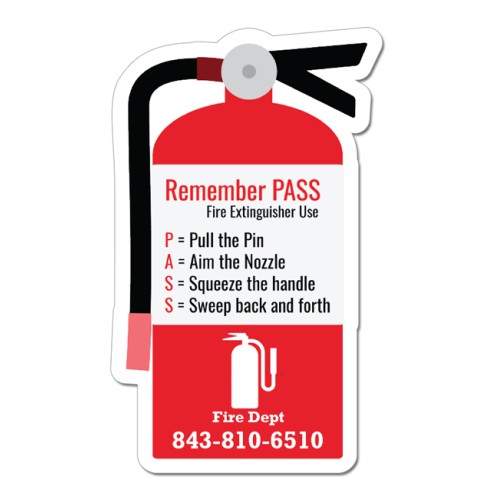 3.83x2.33 Fire Extinguisher Shaped Magnets - 20 Mil
