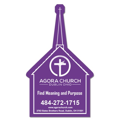 3.75x2.25 Church Shaped Magnets 20 Mil
