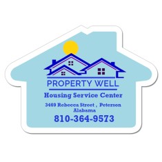 2.43x3.43 House Shaped Magnets - 20 Mil