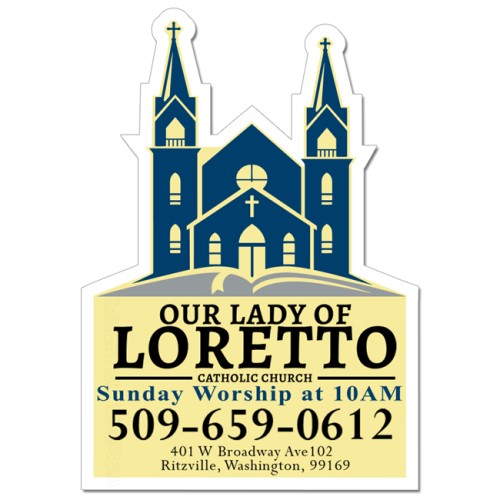 5x3.5 Church Shaped Magnets - 20 Mil