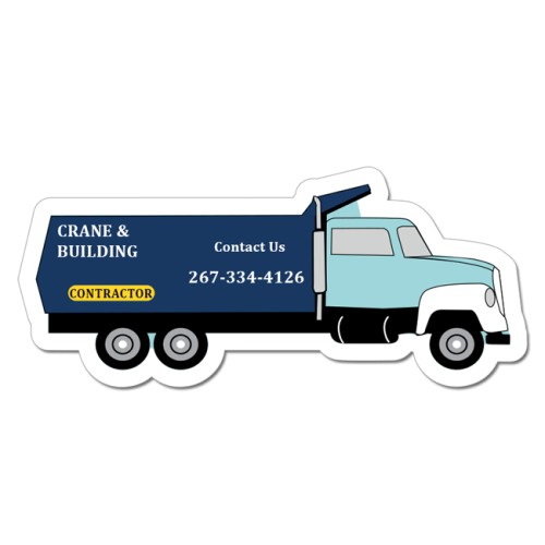 1.62x3.75 Dump Truck Shaped Magnets 20 Mil