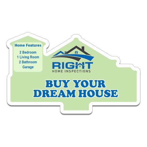 3.03x4.99 House Shaped Magnets 20 Mil