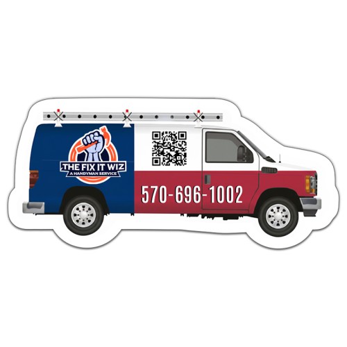 4.44x2.02 Van Shaped Magnets - 40 Mil Outdoor Safe