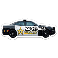 1.73x4.47 Police Car Shaped Magnets - 20 Mil