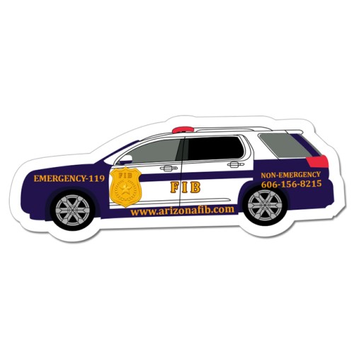 1.51x4 Police Car Shaped Magnets - 20 Mil