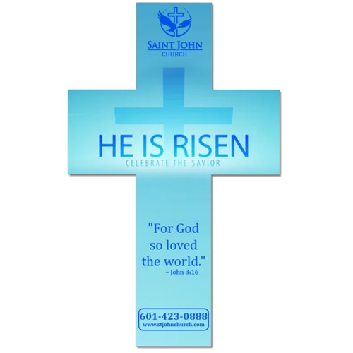 4x6.5 Cross Shaped Church Magnets 20 Mil