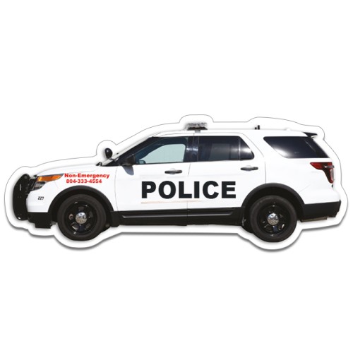 6.39x2.5 Police Car Shaped Magnets - 20 Mil