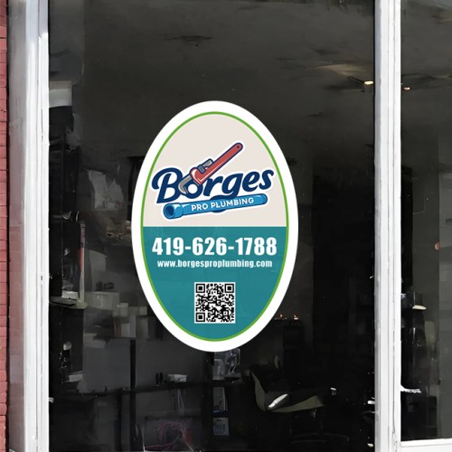 12"x18" Oval Static Window Clings