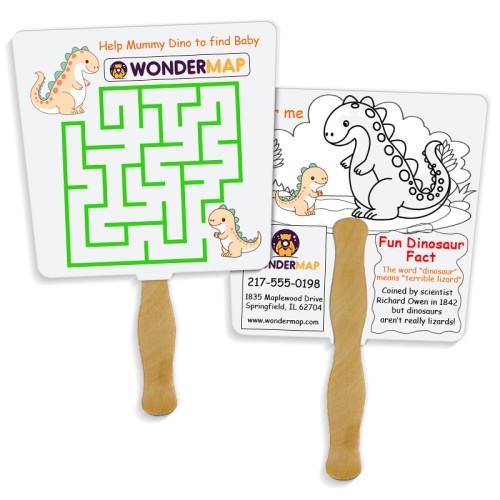 Tapered Shape Full Color Double Sided Coloring Hand Fans - 16 pt