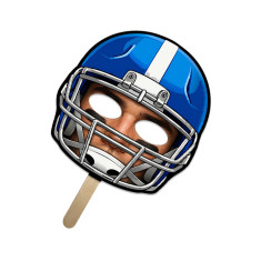 5x5 Inch Football Helmet Shaped Face Mask Mini Hand Fans - 16 pt