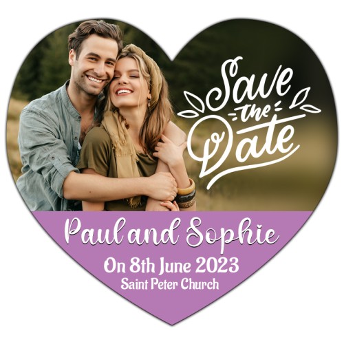 3.25x3 Heart Shaped Wedding Save the Date Magnets 20 mil