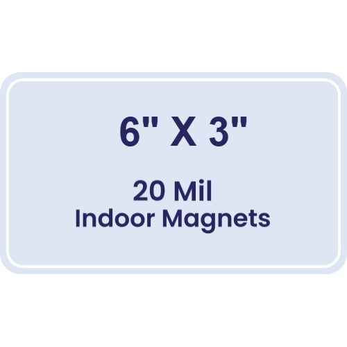 6x3 Round Corners Indoor Magnets - 20 Mil