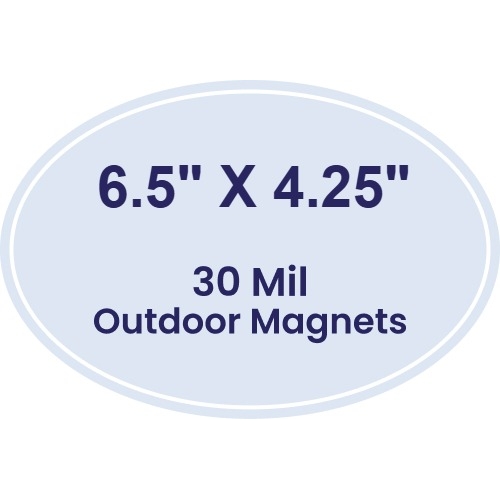 6.5x4.25 Outdoor Oval Magnets - 30 Mil