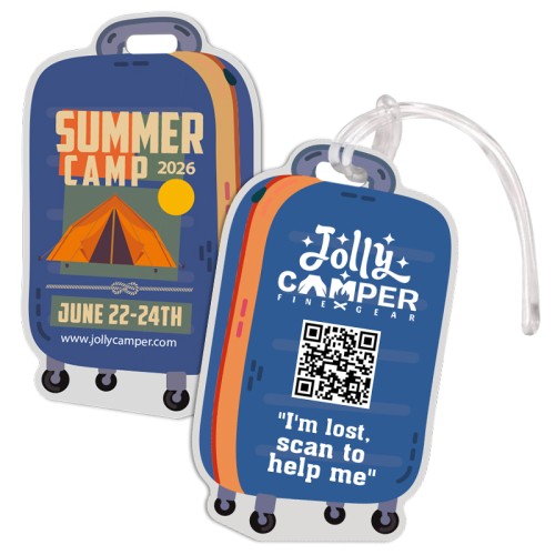 2.5x4.25 Bag Shaped Full Color Double Sided Luggage Tags - 50 Mil